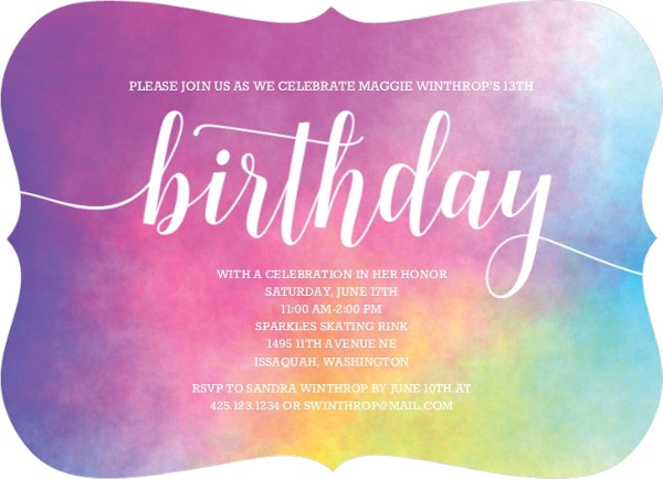 Birthday Invitation Ideas
 Rainbow Birthday Party Ideas Invites Wording Activities