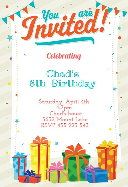 Birthday Invitations
 Kids Birthday Invitation Templates Free