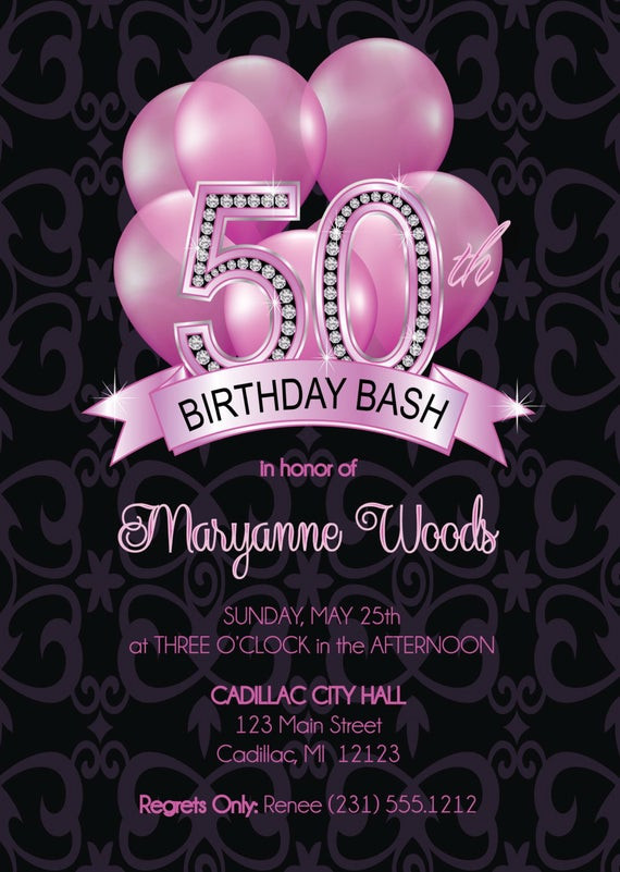 Birthday Invitations For Adults
 50th Birthday Invitation Adult 50th Birthday Invitation