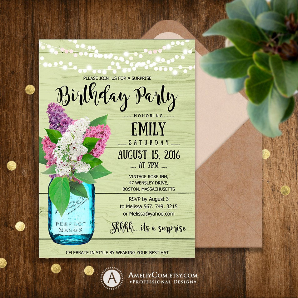Birthday Invitations For Adults
 Adult Birthday Invitations Printable Garden Birthday Party