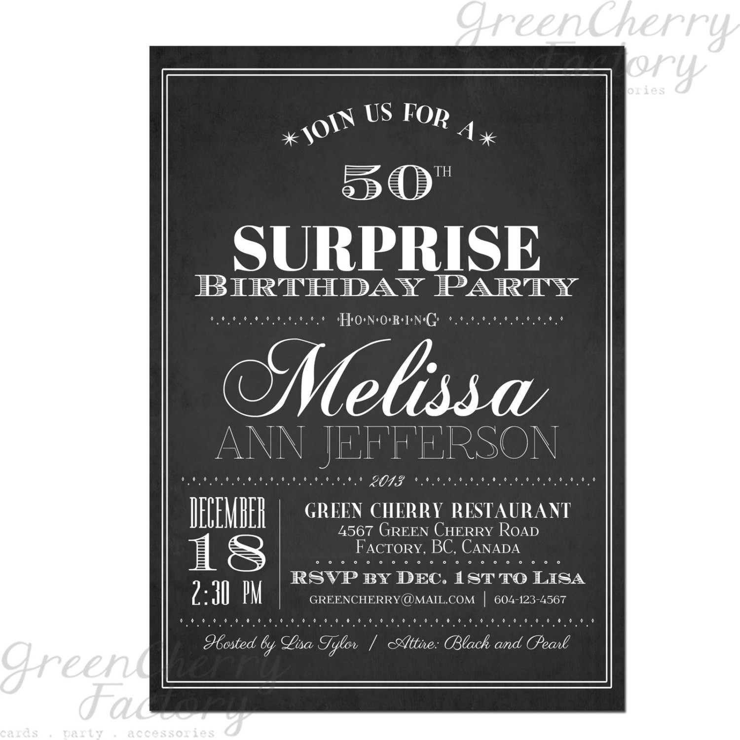 Birthday Invitations For Adults
 Items similar to Typography Adult Surprise Birthday