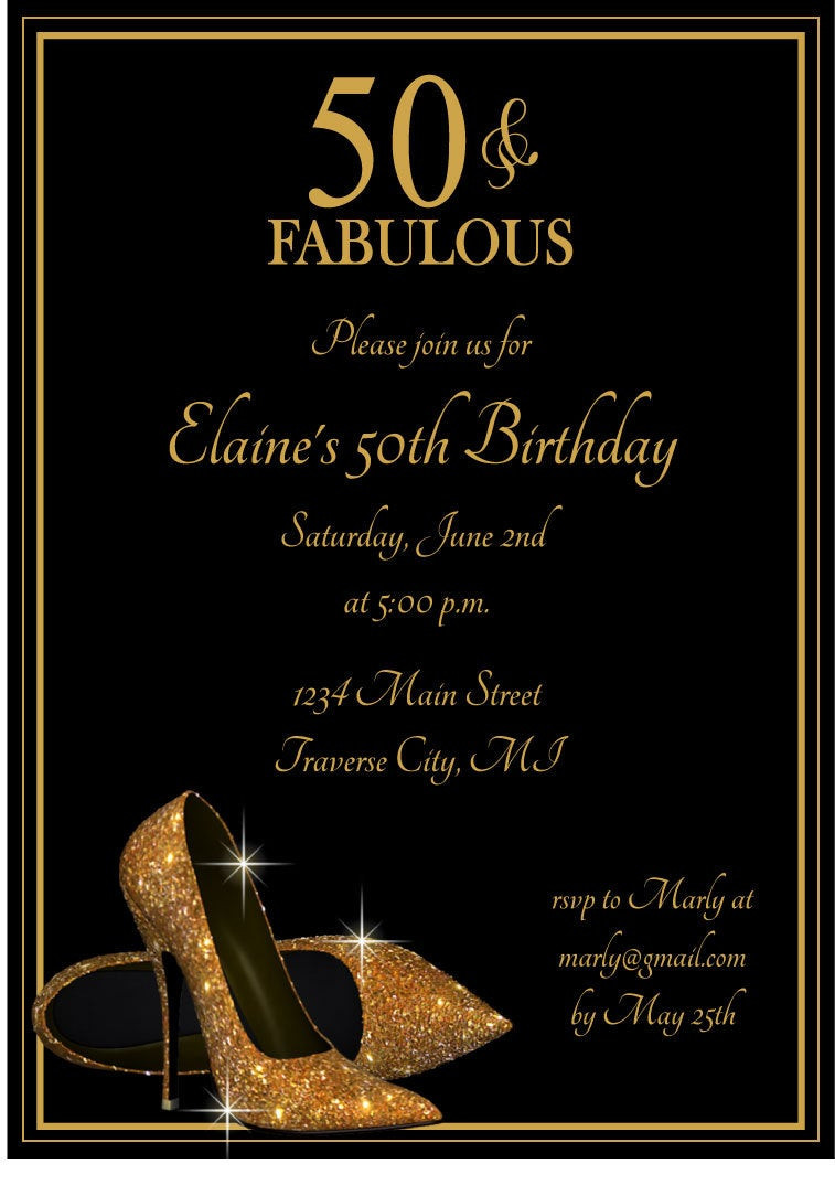 Birthday Invitations For Adults
 Gold Glitter Shoes Adult Birthday Party by AnnounceItFavors