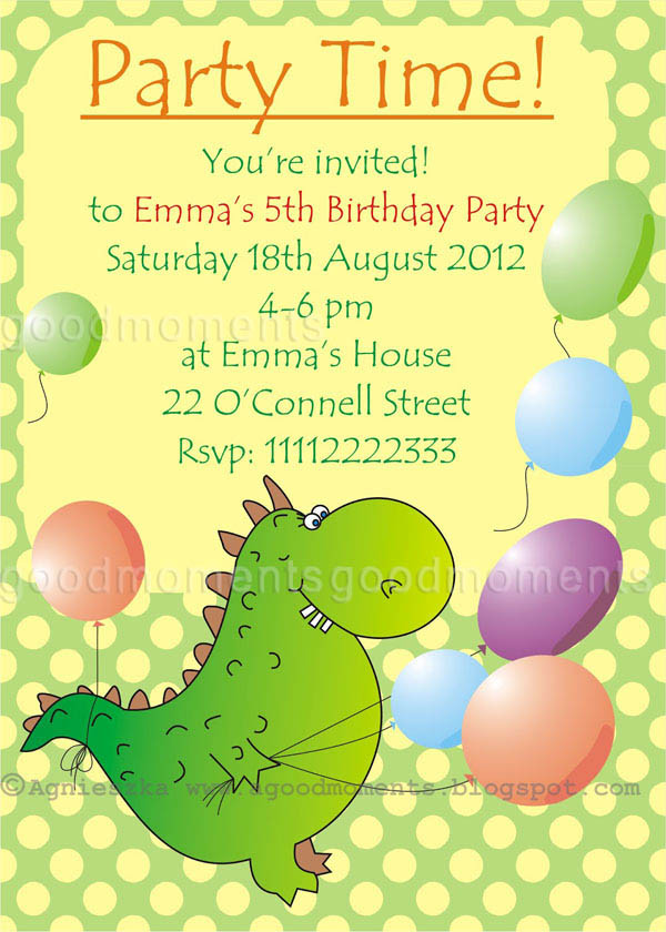 Birthday Invitations For Kids
 good moments Kids Birthday Party Invitations Dziecięce