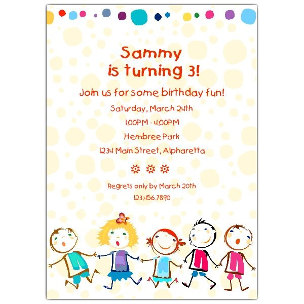 Birthday Invitations For Kids
 Cheerful Kids Birthday Invitations