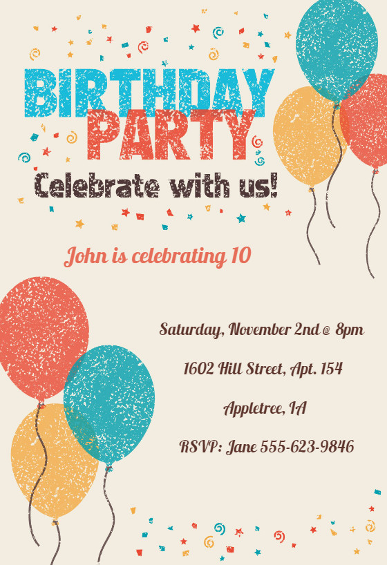 Birthday Invitations For Kids
 Celebrate with Us Birthday Invitation Template Free