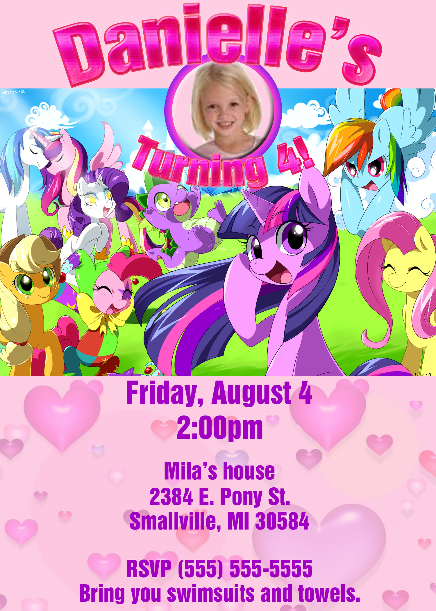 Birthday Invitations
 My Little Pony birthday invitations