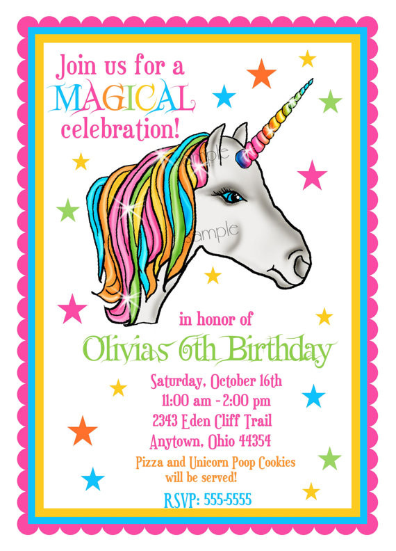 Birthday Invitations Templates
 Unicorn Invitations Unicorn Birthday Party Invitations