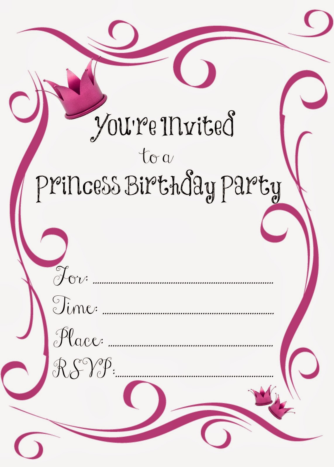 Birthday Invitations Templates
 Free Birthday Party Invitations for Girl – Bagvania