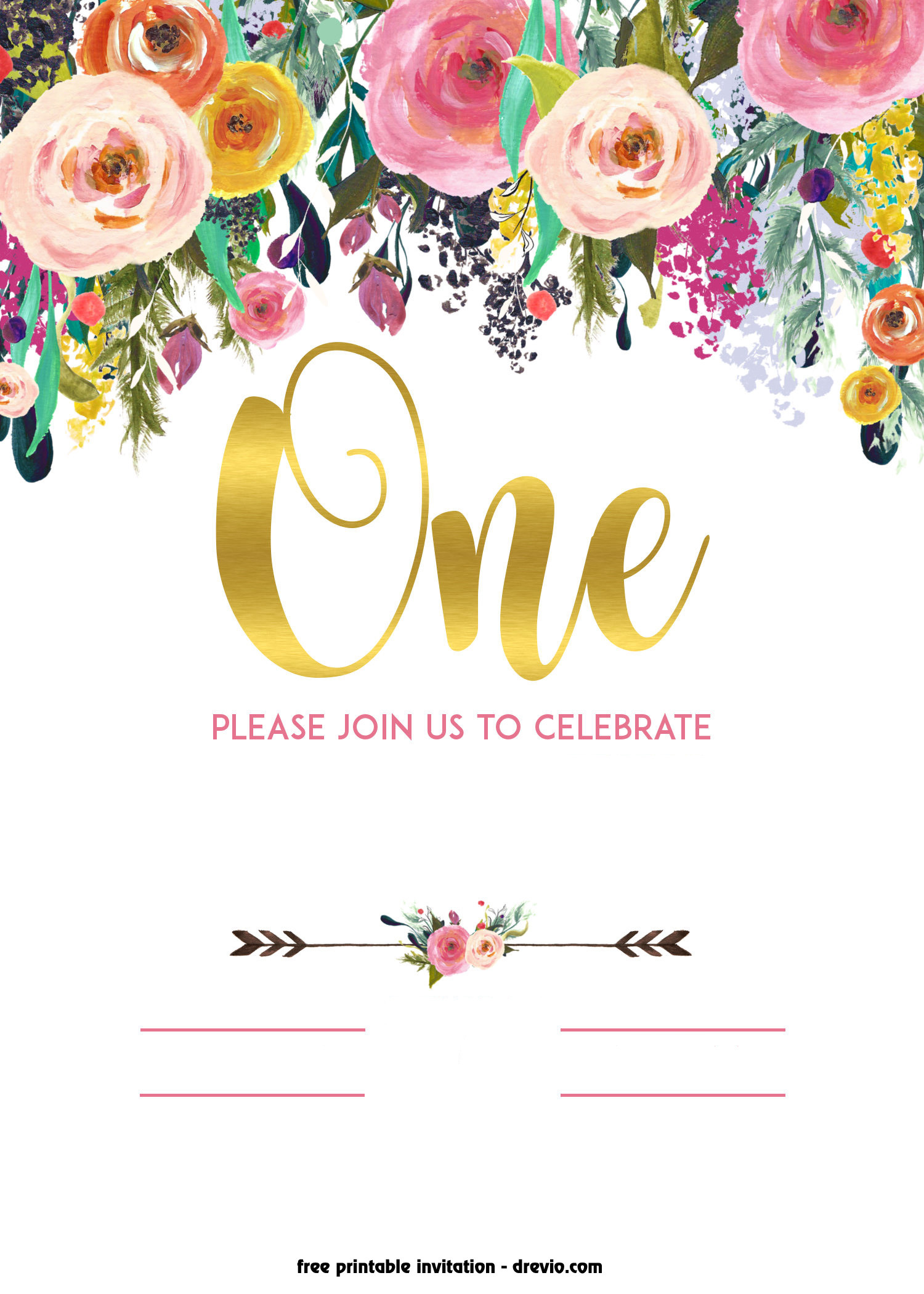 Birthday Invitations Templates
 FREE Printable 1st Birthday Invitation – Vintage Style