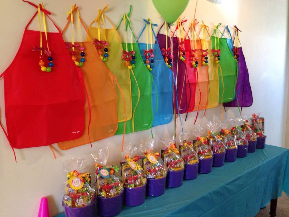 Birthday Party Craft Ideas For 11 Year Olds
 Art Party buckets for favors are a good idea