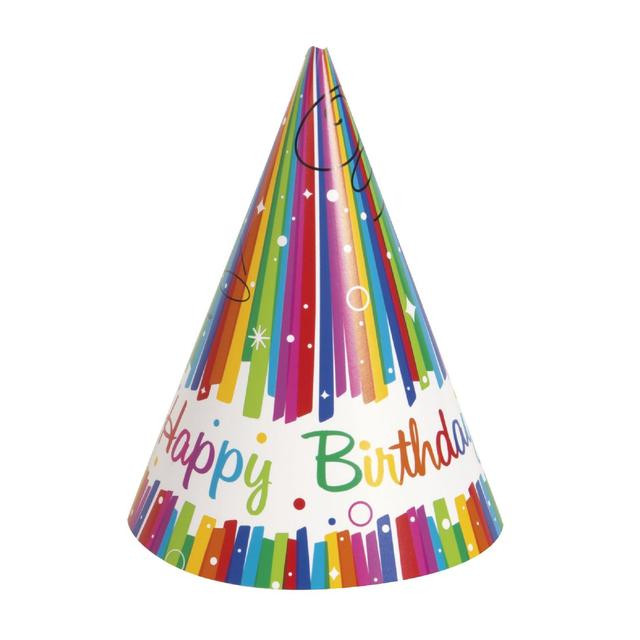 Birthday Party Hats
 Morrisons Rainbow Birthday Party Hat 8 per pack Product