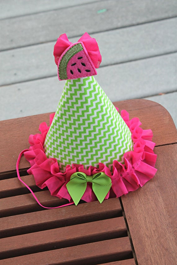 Birthday Party Hats
 Watermelon Party Hat First Birthday Hat Cake Smash Hat