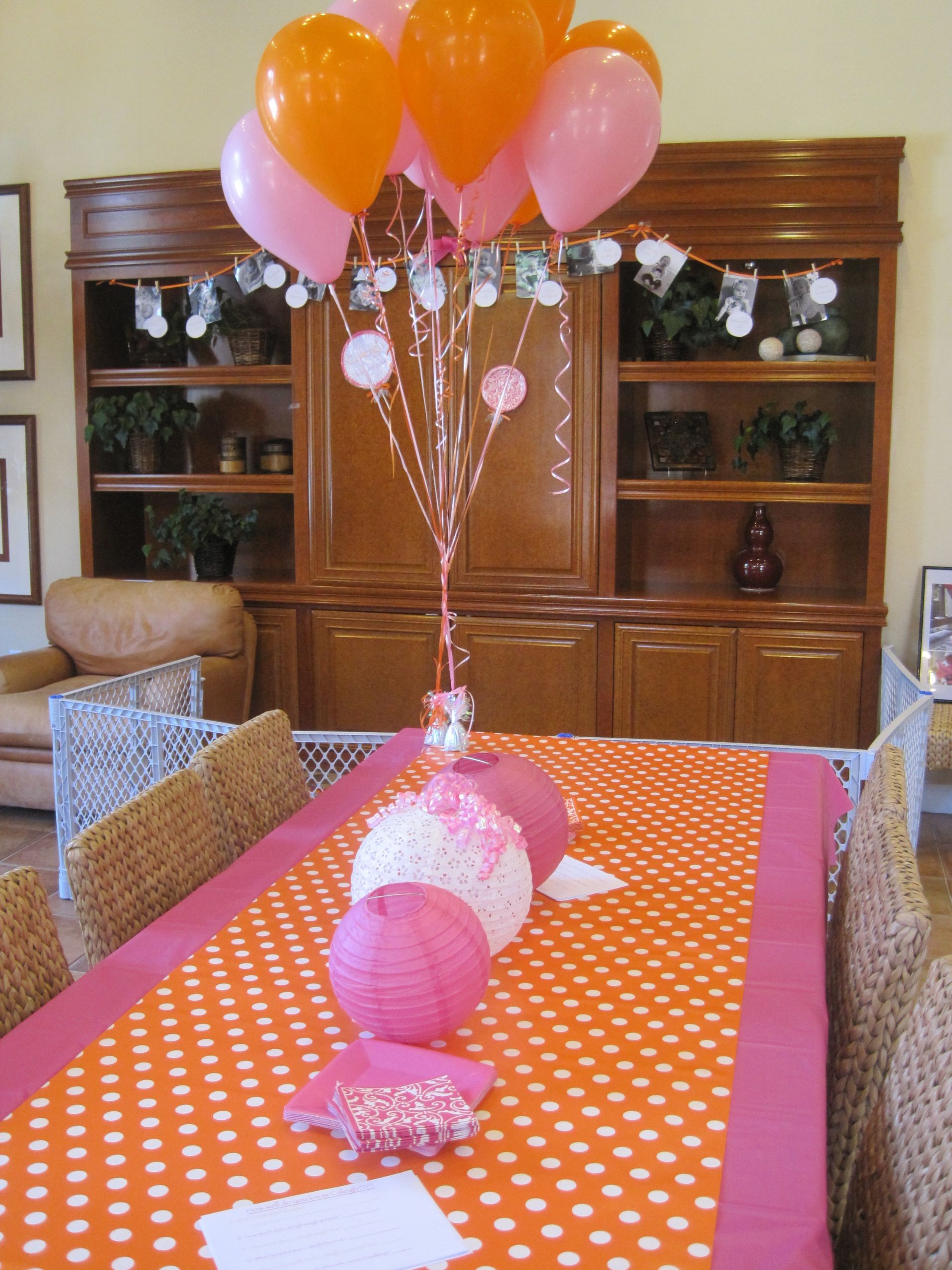 Birthday Party Table Decoration Ideas
 Caleigh’s Pink and Orange Lollipop Birthday