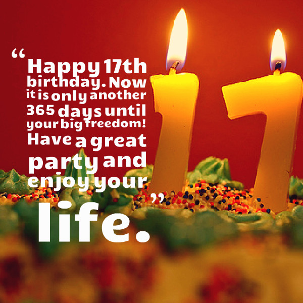 Birthday Quotes And Images
 Happy 17th Birthday Quotes Funny QuotesGram