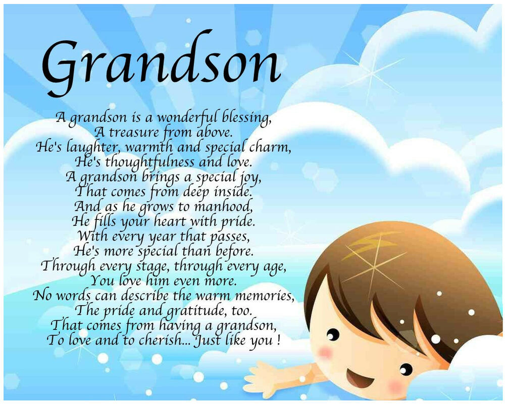 Birthday Quotes For Grandson
 Personalised Grandson Poem Birthday Christmas Christening