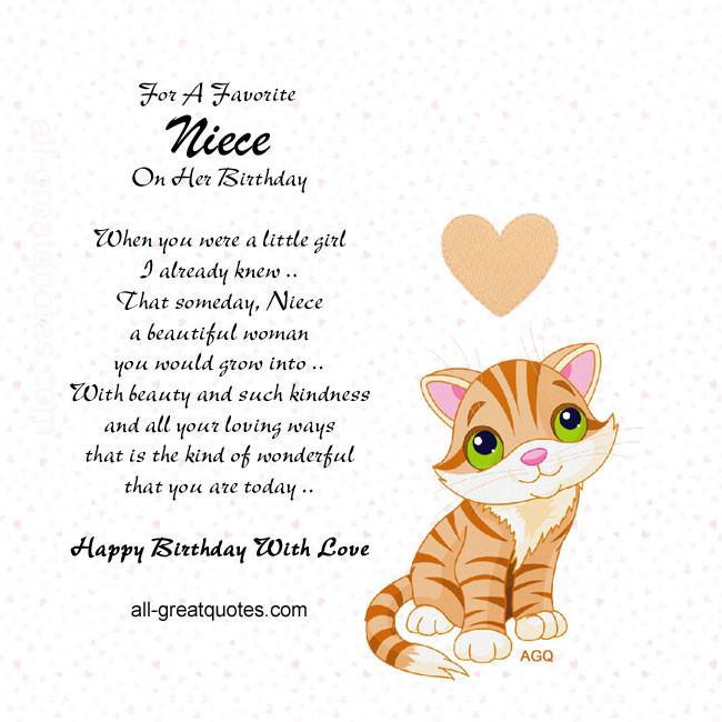Birthday Quotes For Niece
 Birthday Card For Niece Quotes QuotesGram