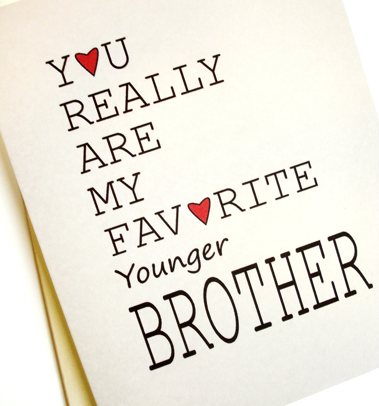 Birthday Quotes For Younger Brother
 Favorite Brother Card Birthday Younger by lilcubby on Etsy