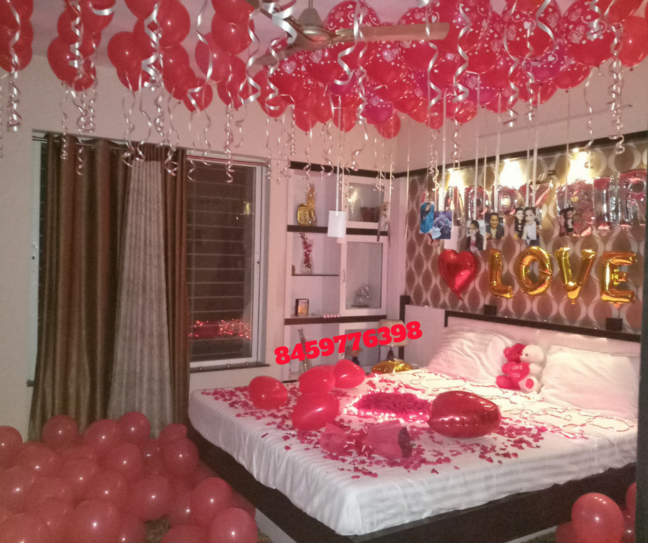 Birthday Room Decoration
 Romantic Room Decoration For Surprise Birthday Party in