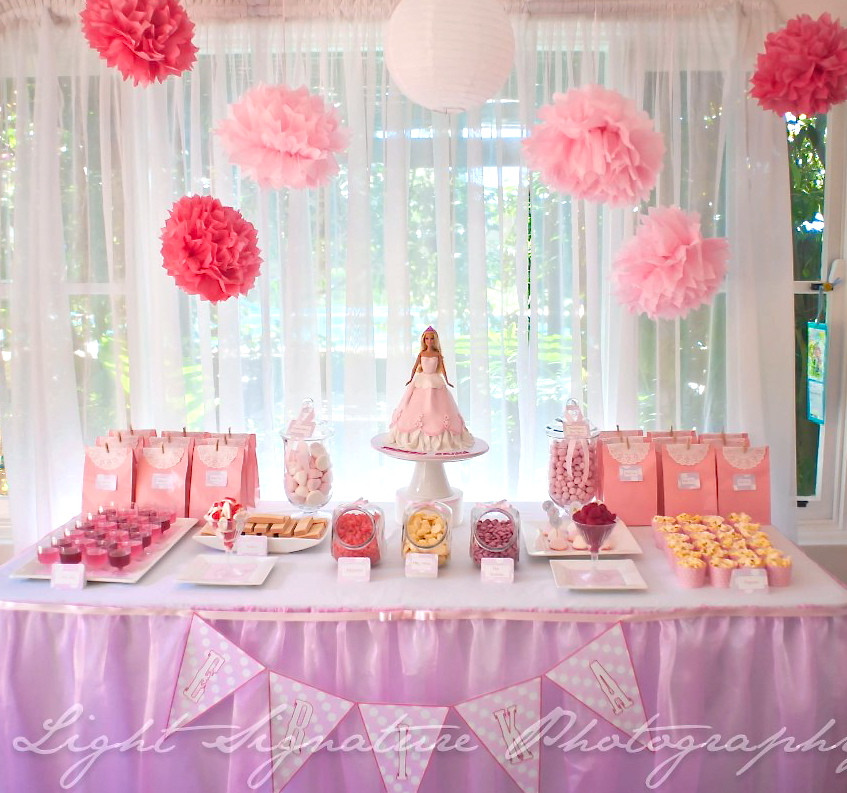 Birthday Table Decoration
 Lyn s Cake Art Pink Princess Dessert Table