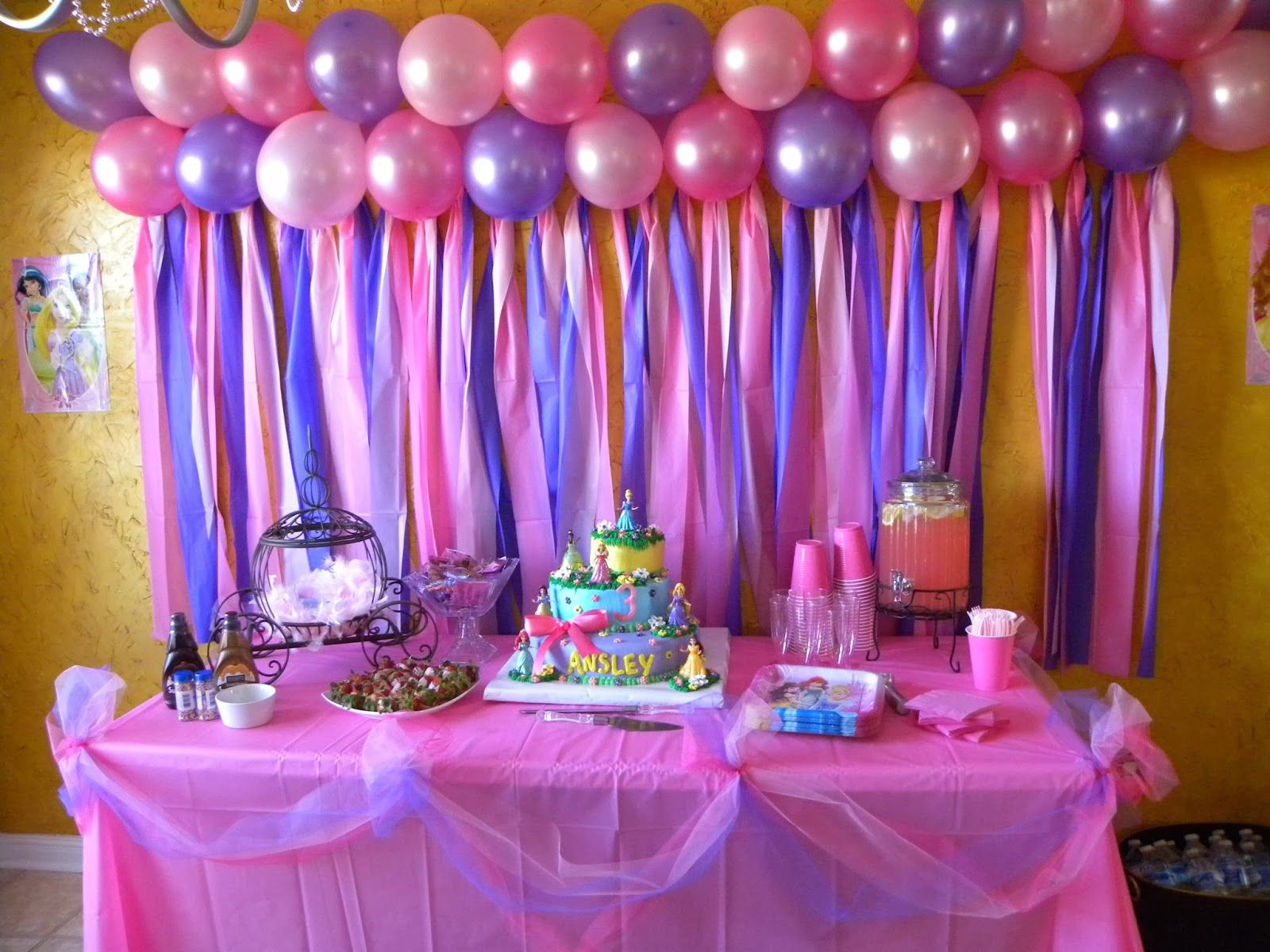 Birthday Table Decoration
 Disney Princess Birthday Cake table