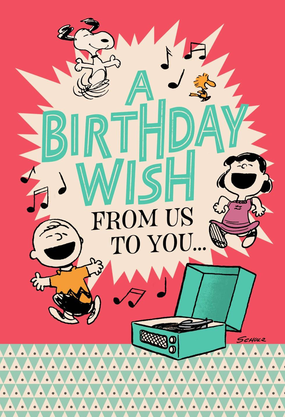 Birthday Wishes Card
 Peanuts Happiness the Whole Year Through Birthday Card
