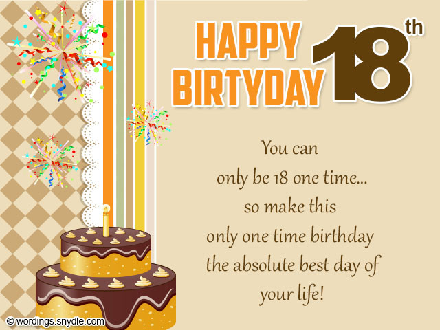 Birthday Wishes For 18 Year Old Son
 18th Birthday Wishes Greeting and Messages – Wordings and