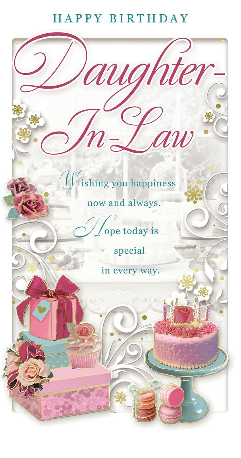 Birthday Wishes For Daughter In Law
 HAPPY BIRTHDAY DAUGHTER IN LAW CARD CUPCAKE ROSES GIFTS