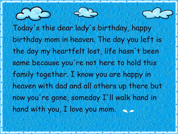 Birthday Wishes For Mom In Heaven
 72 Beautiful Happy Birthday in Heaven Wishes My Happy
