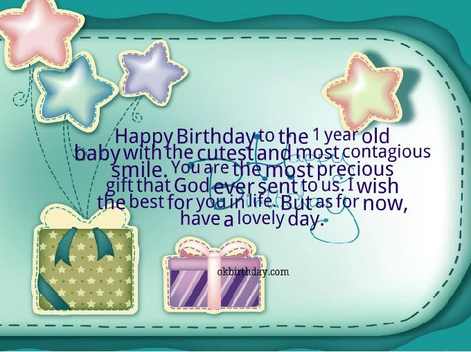 Birthday Wishes For One Year Old
 Quotes For Baby Girl First Birthday QuotesGram