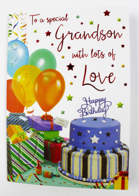 Birthday Wishes To Grandson
 Special Grandson Happy Birthday Greeting Card & Envelope