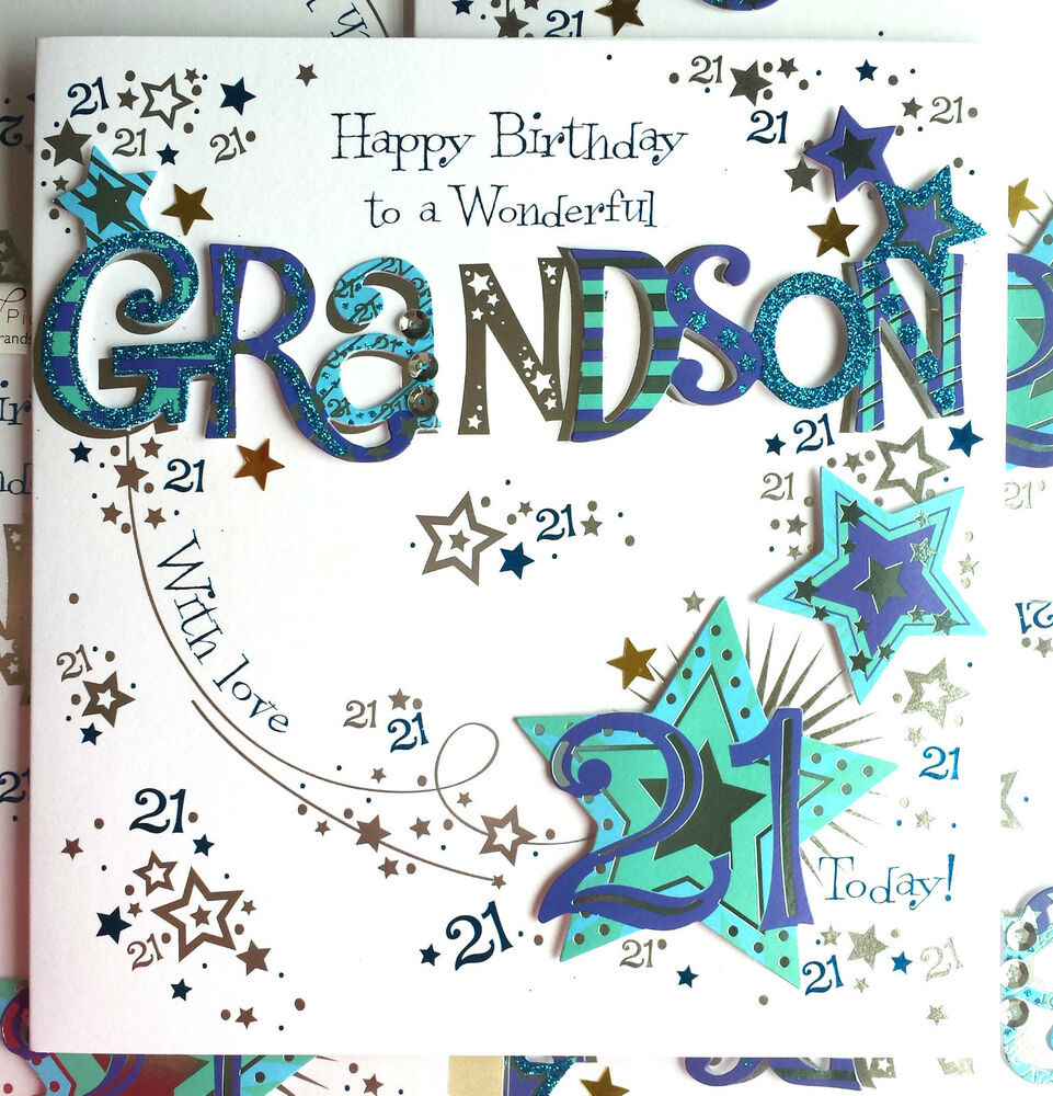 Birthday Wishes To Grandson
 Happy Birthday GRANDSON 21 Today Special LARGE Hand