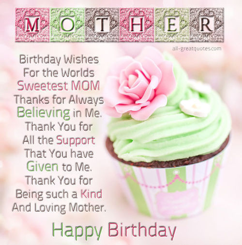 Birthday Wishes To Mother
 Mother Happy Birthday s and for