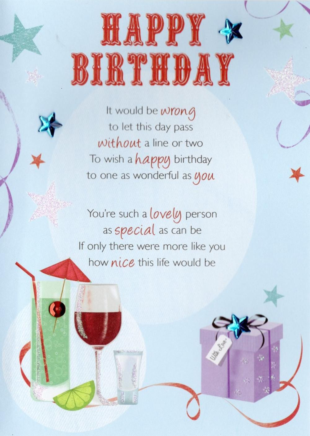 Birthday Wishes Words
 Lovely Happy Birthday Greeting Card