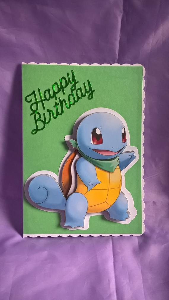 Birthdays Cards
 3d Squirtle Pokémon birthday card suitable for all Pokémon