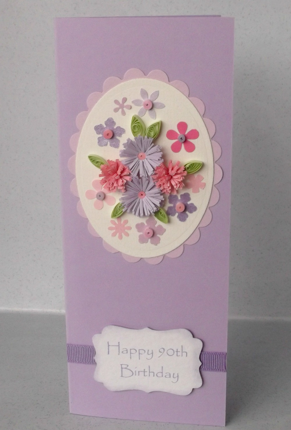 Birthdays Cards
 Paper Daisy Cards Quilled 90th birthday card