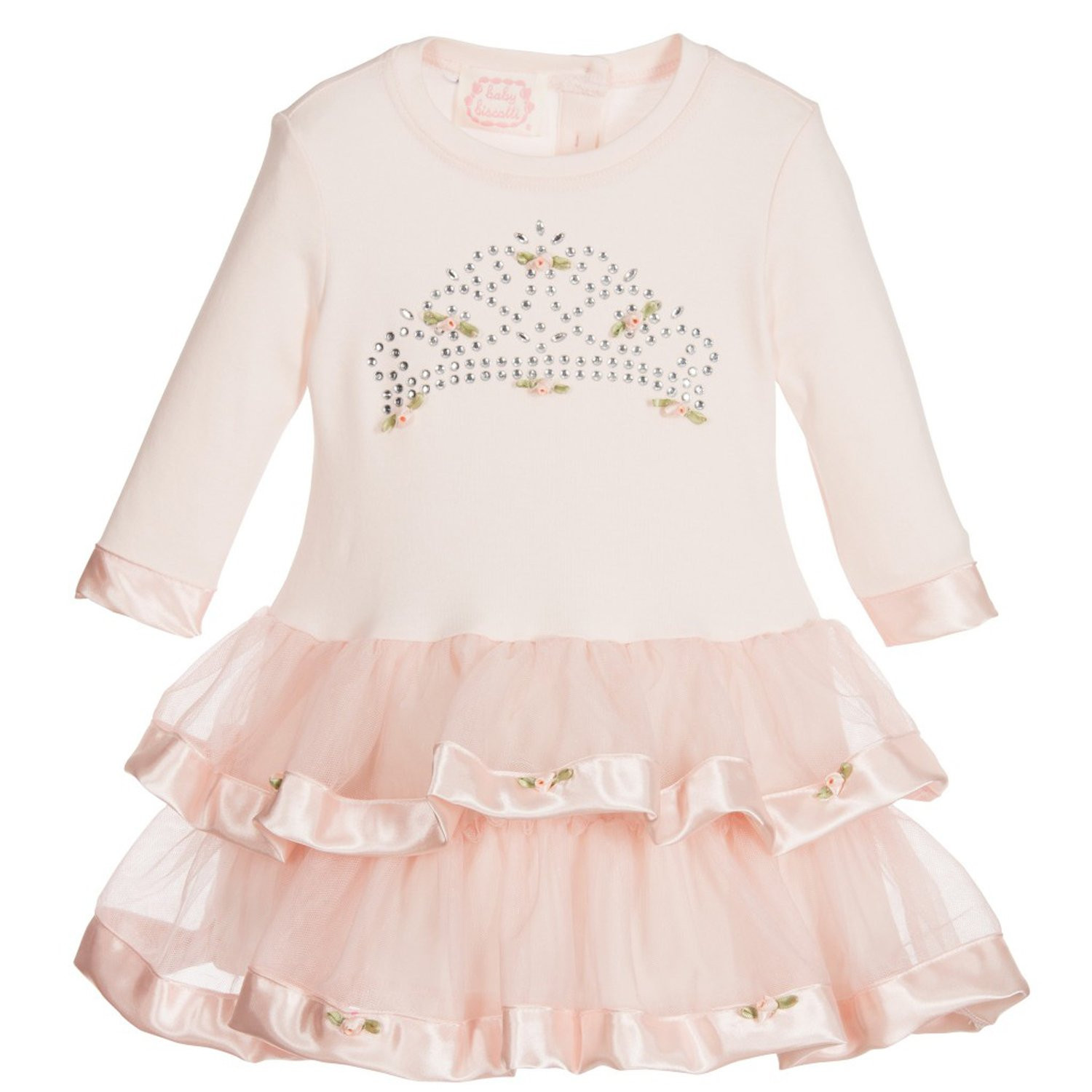 Biscotti Baby Dress
 Baby Biscotti Pink Tiara Baby Dress