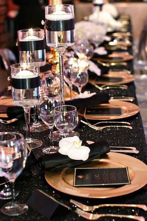 Black And Gold Engagement Party Ideas
 54 Black White And Gold Wedding Ideas