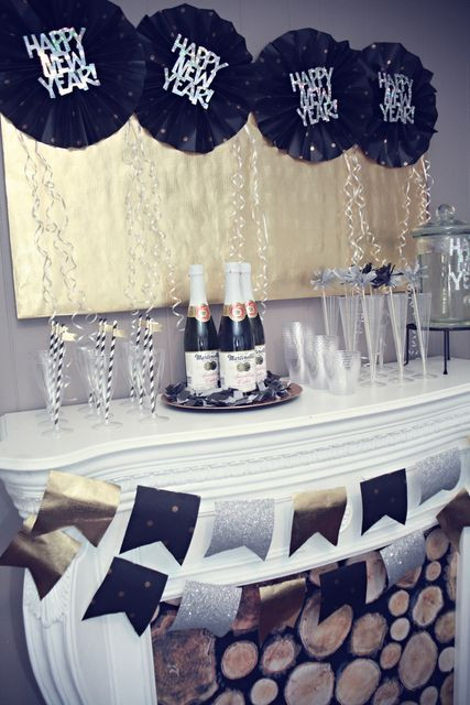 Black And Gold Engagement Party Ideas
 New Year s Engagement Party Navy Blue Silver White and