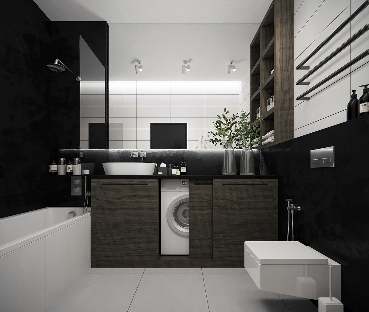 Black And Grey Bathroom Decor
 36 Modern Grey & White Bathrooms That Relax Mind Body & Soul