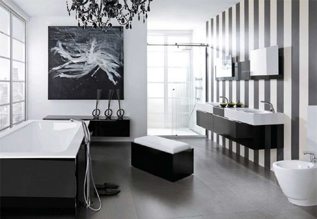 Black And White Bathroom Decor
 ديكورات باللون الابيض والاسود