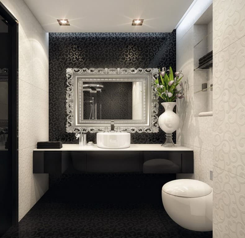 Black And White Bathroom Decor
 Bathroom design Black and white