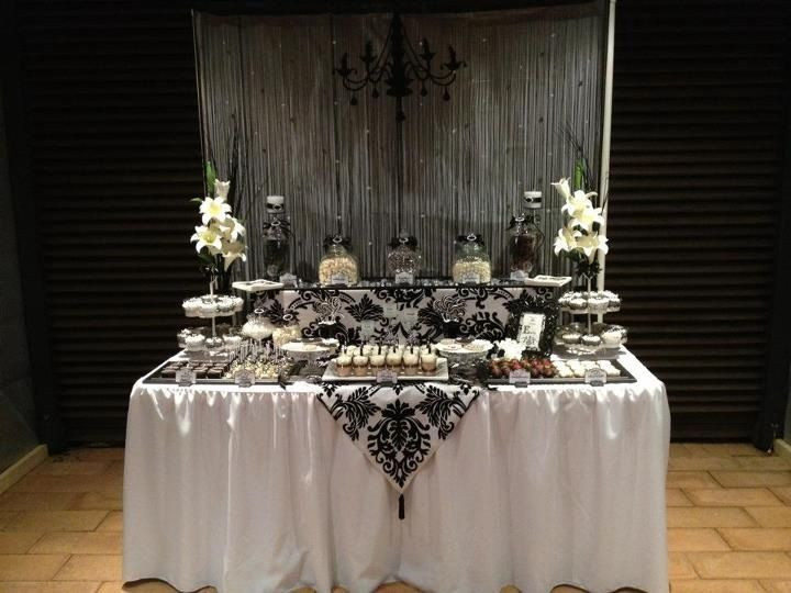 Black And White Birthday Decorations
 Black and White Elegant 18th Birthday Lolly Dessert Buffet