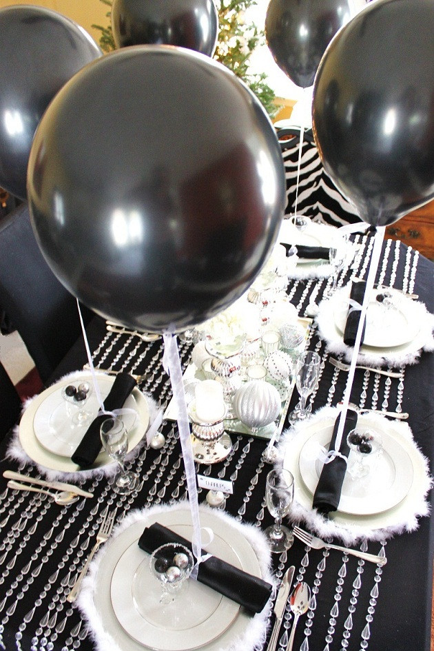 Black And White Birthday Decorations
 Black & White & Silver Holiday Table Celebrations at Home