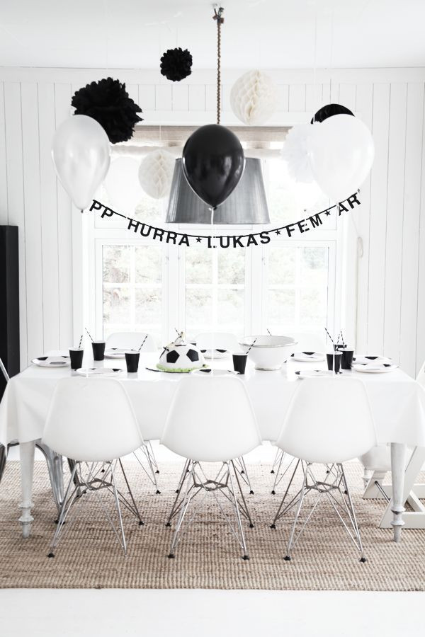 Black And White Birthday Decorations
 Black and White Football Theme Party