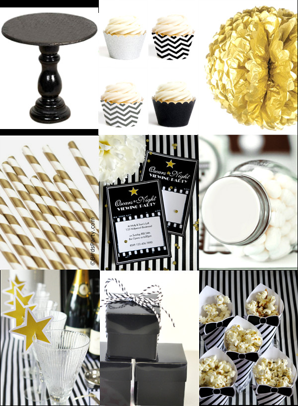 Black And White Birthday Party Decorations
 Black White & Gold Oscars Inspired Party Ideas Party