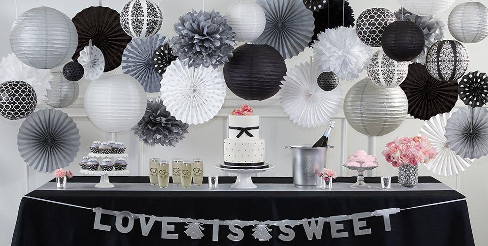 Black And White Birthday Party Decorations
 Black and White Wedding Party Supplies