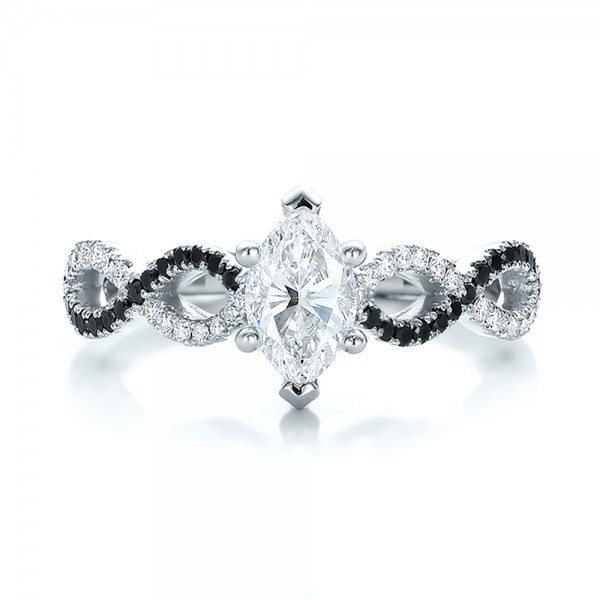 Black And White Diamond Engagement Rings
 Custom Black and White Diamond Engagement Ring