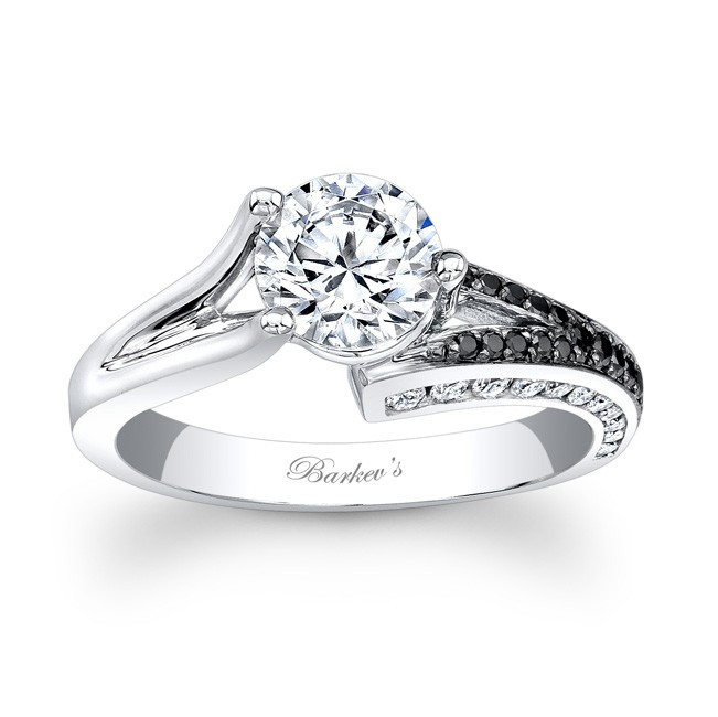 Black And White Diamond Engagement Rings
 Barkev s Black & White Diamond Engagement Ring 7873LBK