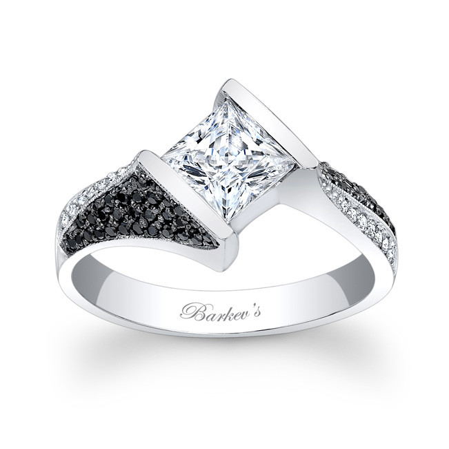 Black And White Diamond Engagement Rings
 Barkev s Black and White Diamond Engagement Ring 7872LBK