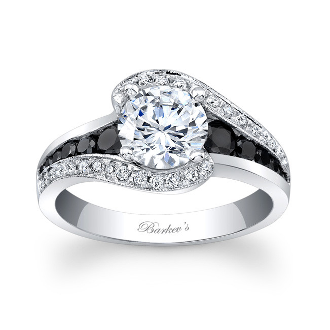 Black And White Diamond Engagement Rings
 Barkev s Modern Black Diamond Engagement Ring 7898LBK